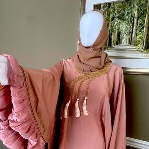 Pink luxury abaya (over garment)